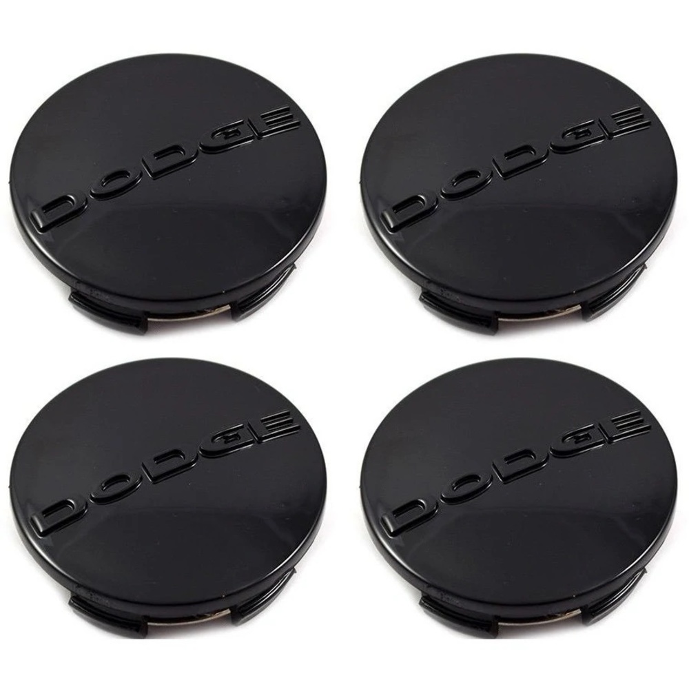 Dodge Center Caps Gloss Black 63mm/2.5 inch Brand New (Set of 4)
